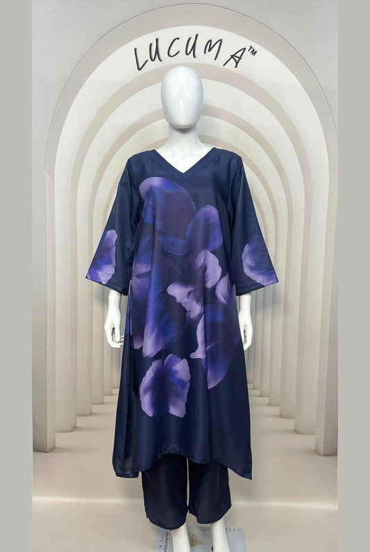 Premium Navy Blue Daily Wear Kurti Pair