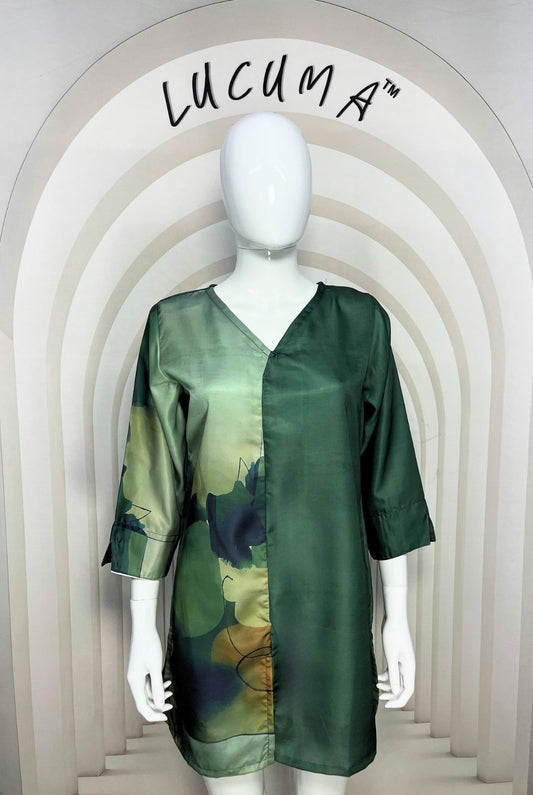 Premium Smooth Finish Dark Green Floral Shirt : Premium Outfit