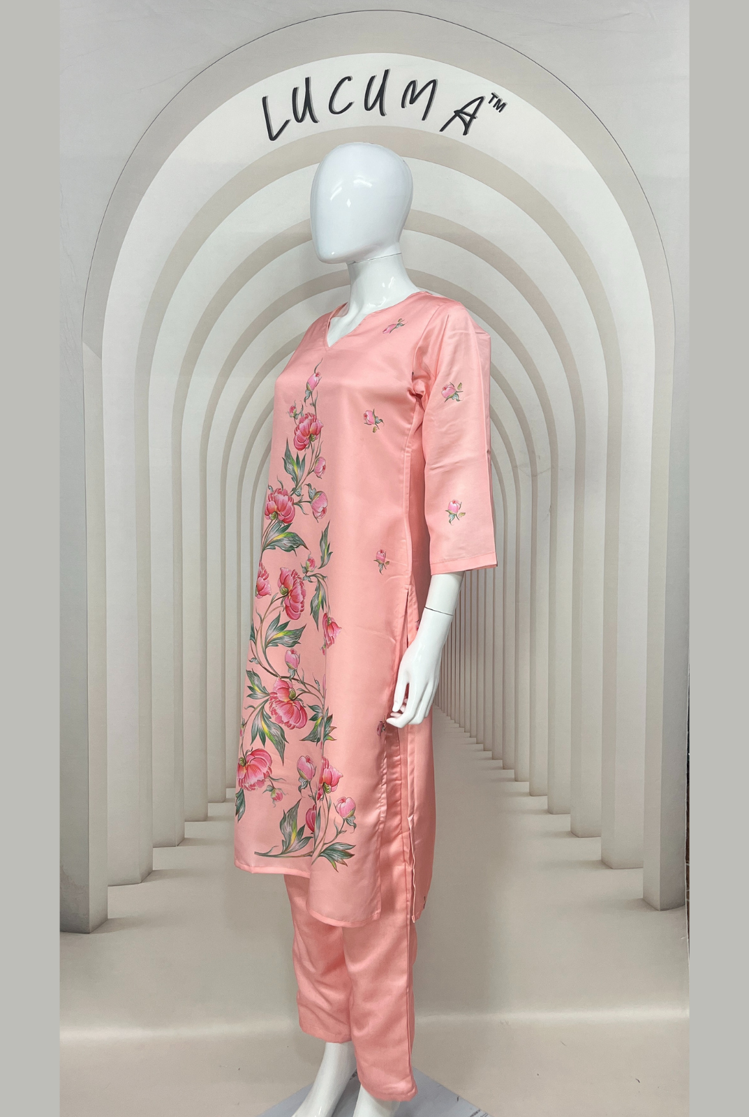 Elegant Peach Kurti Pair for Daily Wear