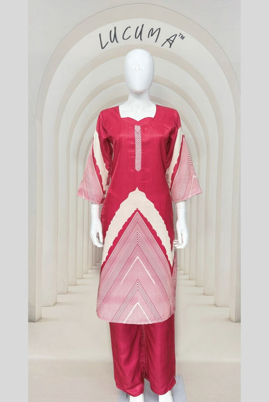 Bright Rani Glass Satin kurti with pant set