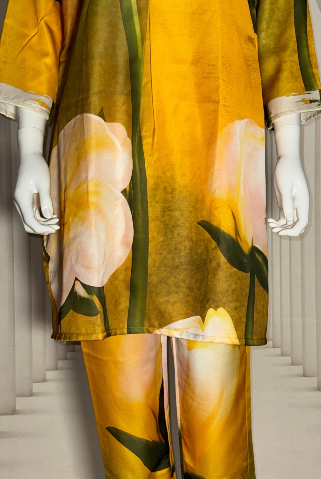 Sunny Yellow Soft Glass Satin Daily Wear CO-Ord Set