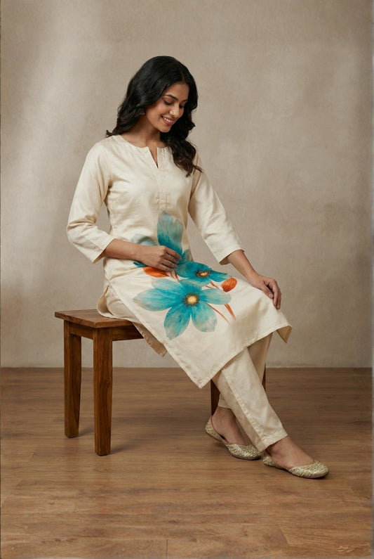 Effortless Everyday Comfort Off-White Floral Set