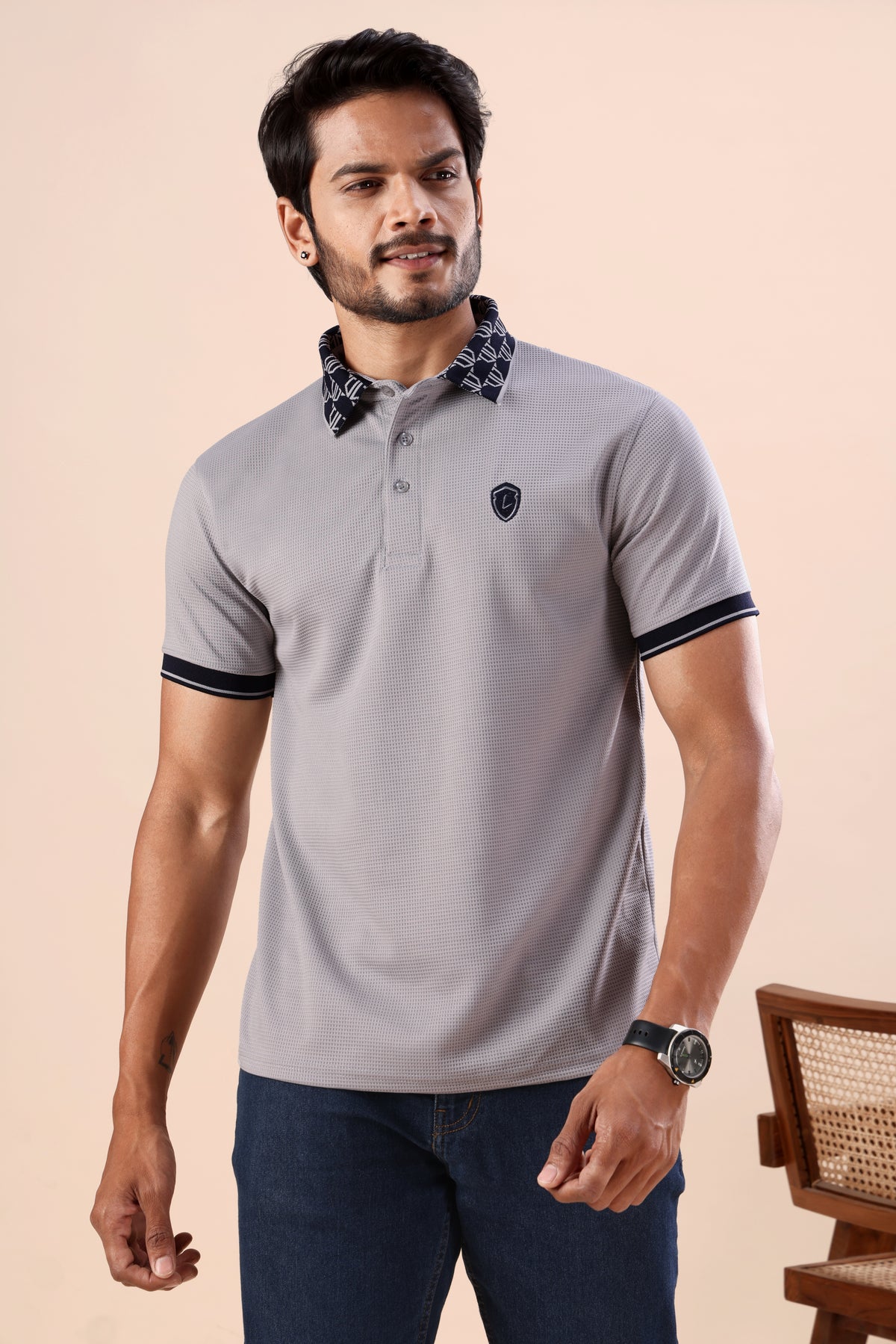 Men's Cool Grey Polo Tshirt: Premium Comfort & Breathable Style