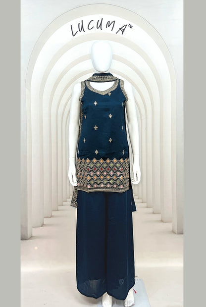 Gorgeous Morpich Silk Spaghetti Sharara Set