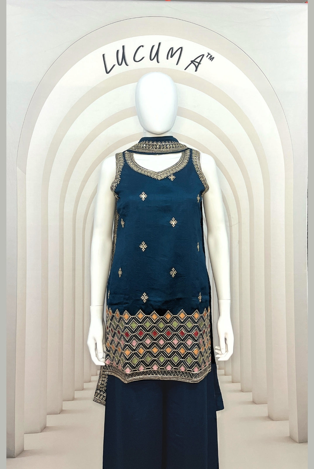 Gorgeous Morpich Silk Spaghetti Sharara Set