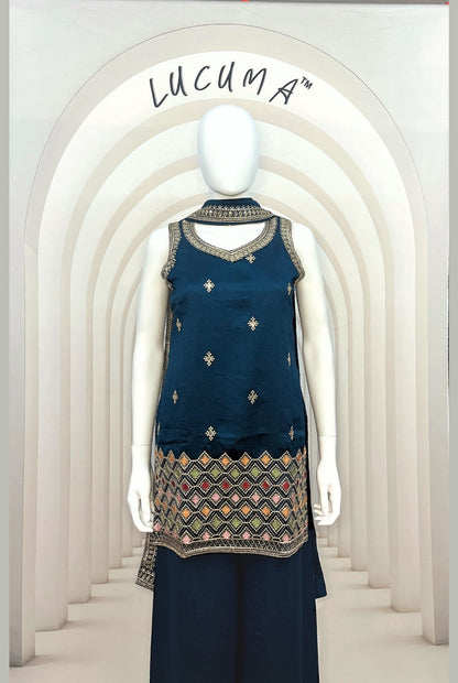 Gorgeous Morpich Silk Spaghetti Sharara Set