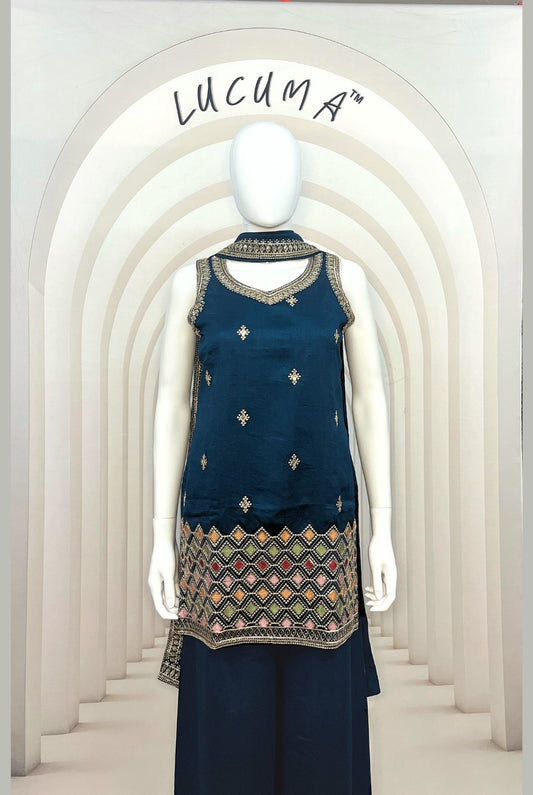 Gorgeous Morpich Silk Spaghetti Sharara Set