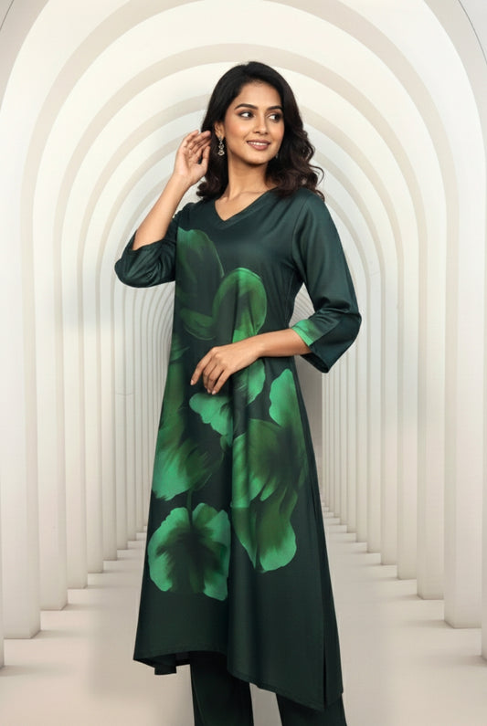 Premium Green Daily Wear Kurti Pair