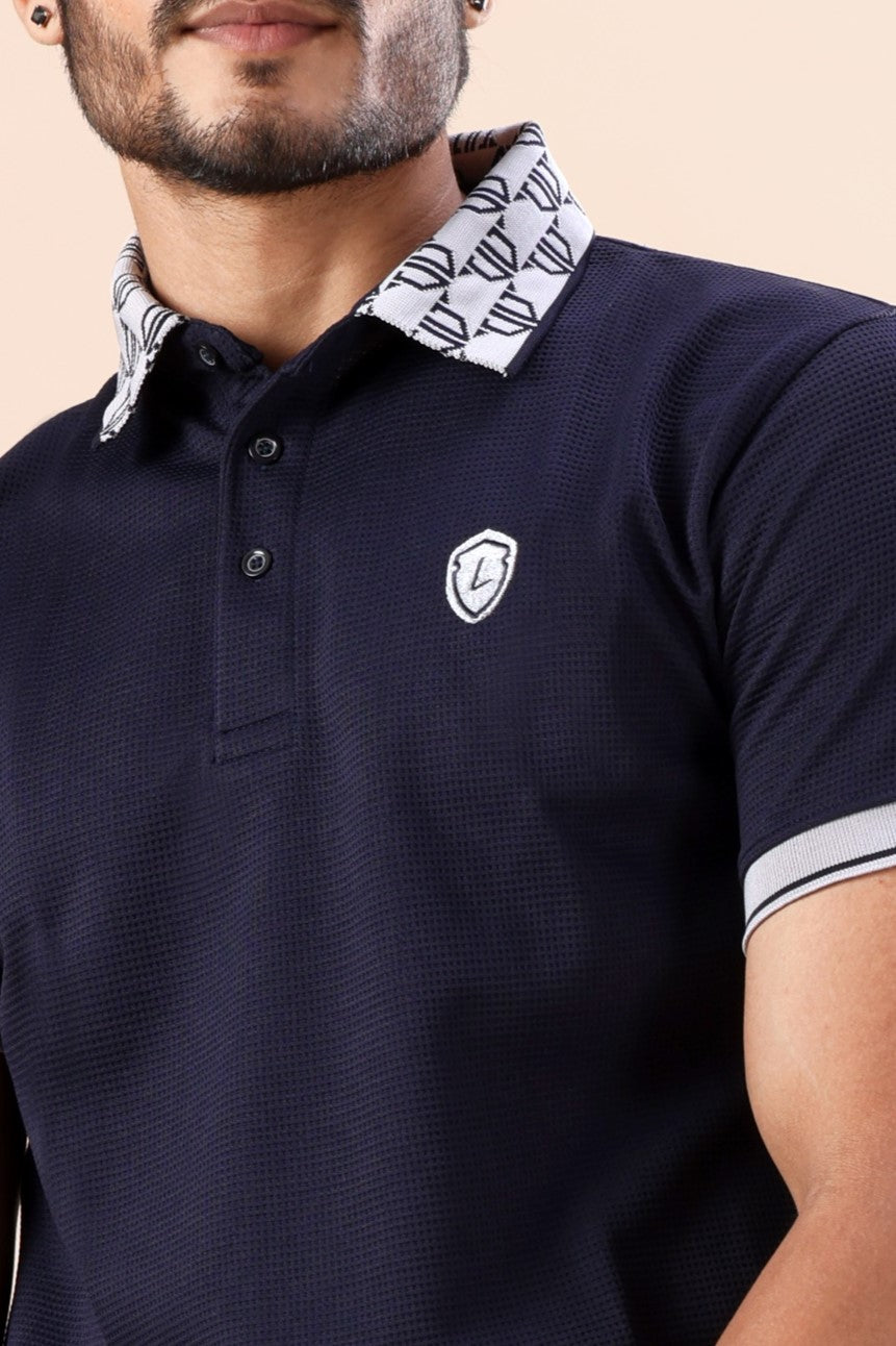 Men's Navy Blue Polo: Premium Comfort & Breathable Style