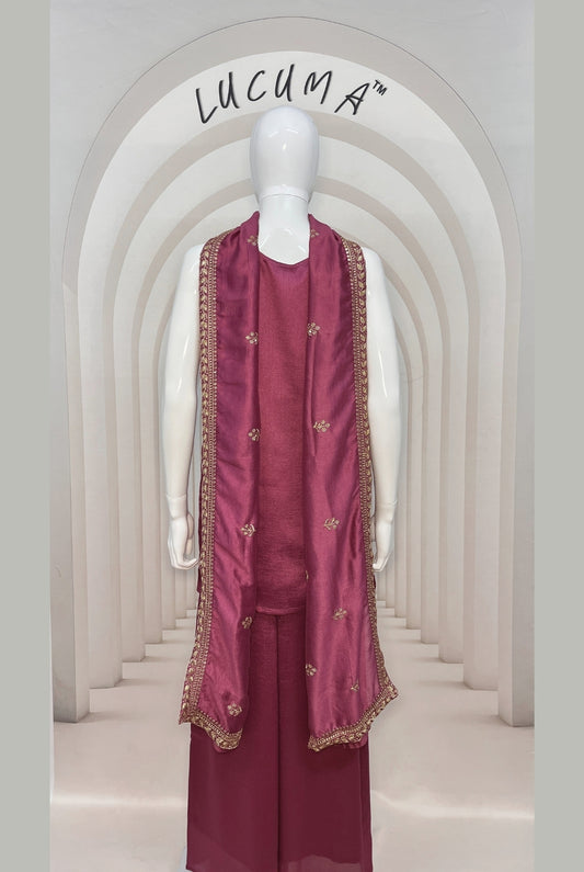 Gorgeous Onion Silk Spaghetti Sharara Suit