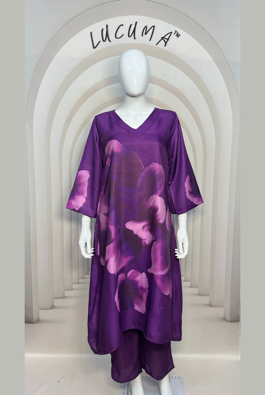 Premium Purple Daily Wear Kurti Pair