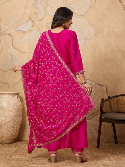 Full-Length Anarkali Suit with Heavy Dupatta Work