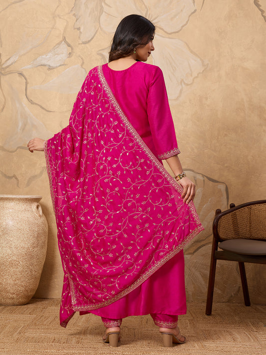 Full-Length Anarkali Suit with Heavy Dupatta Work