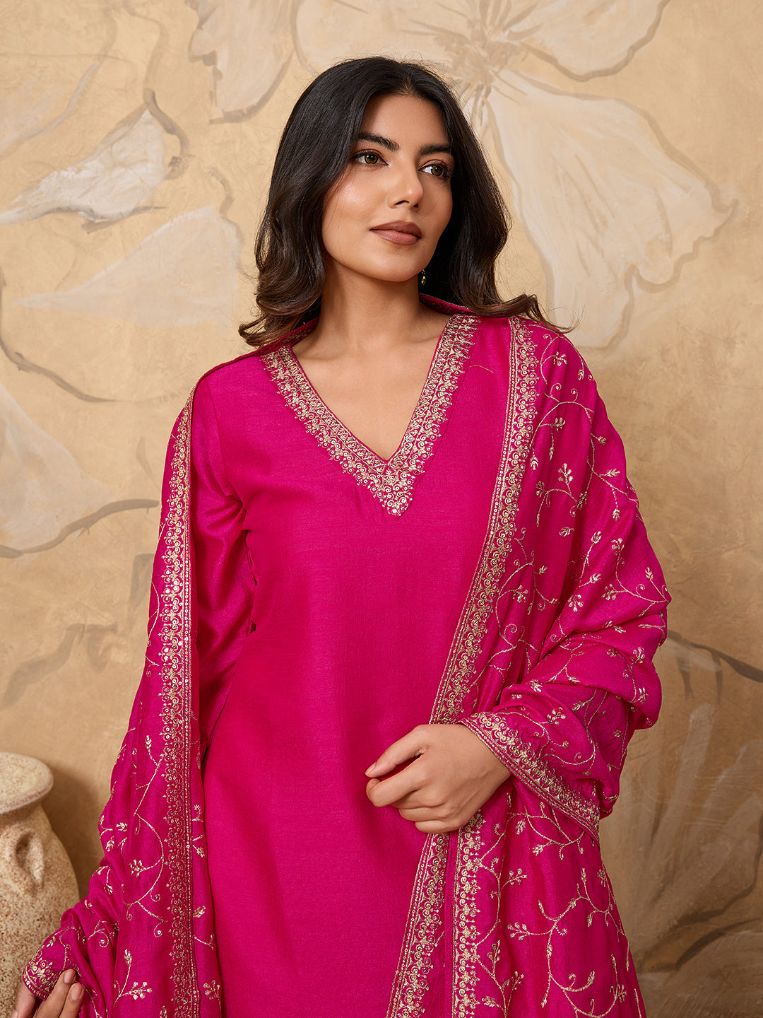 Full-Length Anarkali Suit with Heavy Dupatta Work