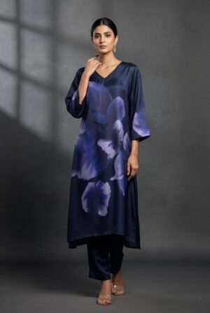 Premium Navy Blue Daily Wear Kurti Pair